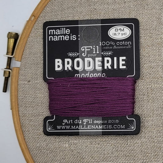 Fil pour broderie Maille name is coloris 21 violet prune